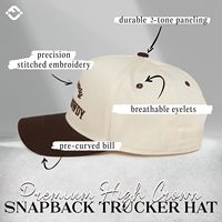Chapeau Snapback en toile vintage à 5 panneaux-Unisexe réglable 2 tons lettre Design tissu commun broderie 3D boucle en métal