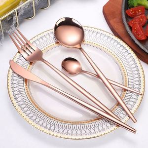 ชุดช้อนส้อมสแตนเลสลายพิมพ์โปรตุเกสสีทองแบบด้าน ยอดนิยม สำหรับครอบครัว โรงแรม ร้านอาหาร มีด ส้อม ช้อน - Product Image 3