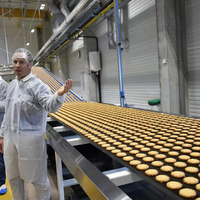 Machine de découpe de pâte à biscuits remplie de crème semi-automatique Machine à couper la pâte à biscuits sandwich à la crème avec emballage fluide