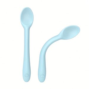 Juego de Cucharas de Silicona para Bebé, Libres de BPA, Ecológicas, Diseño Moderno, Aptas para Alimentos, Cubiertos para Niños Pequeños, Vajilla Infantil, Venta al por Mayor - Product Image 1