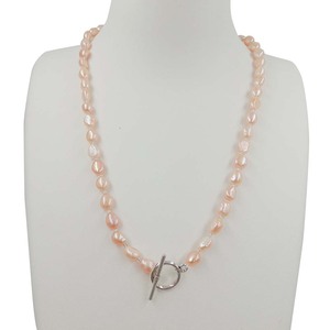 TOP di MODO D'ACQUA DOLCE <span class=keywords><strong>COLLANA</strong></span> di <span class=keywords><strong>PERLE</strong></span> PER LE DONNE, 7-8 MM LUNGO BAROCCO, ARGENTO perla CHIUSURA, 40-56 centimetri - Product Image 2