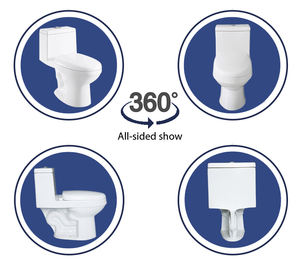 Inodoro económico de doble descarga sin montura Siphonic S-trap de una pieza Wc Bowl de cerámica Wc Inodoro Sanita - Product Image 2