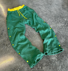 <span class=keywords><strong>Pantaloni</strong></span> sportivi a gamba dritta con <span class=keywords><strong>bottone</strong></span> Streetwear personalizzato a doppia vita in cotone Waffle oversize <span class=keywords><strong>pantaloni</strong></span> larghi da jogging svasati da uomo - Product Image 1