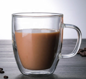 แก้วกาแฟเอสเพรสโซ่ Zlovy H22-T1 รุ่น Hot ขนาด 80/150/250/350/450 มล. ดีไซน์สวยงาม แก้วสองชั้นเก็บความร้อน พร้อมหูจับ สำหรับใช้ในบ้าน - Product Image 5