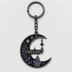Porte-clés personnalisés en gros de haute qualité, pendentifs aux éléments magiques, design gothique mystique, souvenir pour fans d'occultisme - Product Image 3