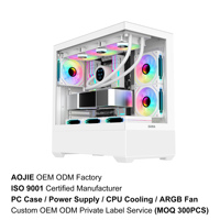 Boîtier PC de bureau OEM SV02 en verre trempé, tour moyenne ATX MATX ITX, blanc, pour PC de jeu avec ventilateur