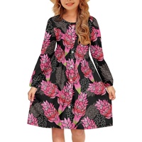 Nouvelle arrivée, jupe trapèze pour filles, personnalisée, imprimé gingembre rouge hawaïen, respirante, écologique, de haute qualité, élastique
