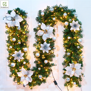 Groothandel 2.7M Kunstmatige Witte Blauwe Kerst Vine Slinger Voor Hotel Home Outdoor Office Party Kerst Decoratie Ornament - Product Image 2