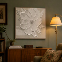 Décoration d'intérieur, œuvre d'art sur toile faite à la main, peinture moderne texturée blanche épaisse, art mural abstrait 3D