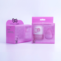 Boîtes transparentes en PVC personnalisées, boîte en plastique transparente, boîte à fond à boucle automatique, boîte d'emballage en PVC PET pour éponge de maquillage, cosmétique