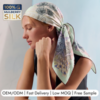 Foulard en soie sergé personnalisé 2026 de 90 cm, 14 Momme, en soie de mûrier, bord roulé à la main, bandana personnalisable pour femme, faible MOQ