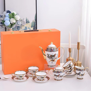 Série H Ika – Lot de 15 tasses à café en céramique en porcelaine fine avec emballage en boîte orange pour la maison, les fêtes et les mariages - Product Image 2