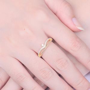 Bague de fiançailles élégante Sun Star TL-406 en zircon plaqué or, argent sterling 925, pour femme, anniversaire de mariage, empilable - Product Image 4