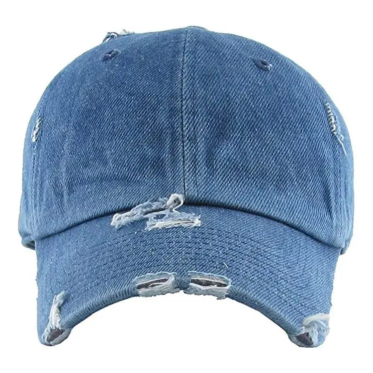 Vintage gewaschene Distressed Cotton Dad Hut Baseball Cap verstellbare Unisex Style Kopf bedeckung Jeans Caps Baseball Cap Hut