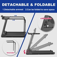 Tapis roulant électrique pliable moderne pour usage domestique, adapté aux personnes âgées, avec poignées longues et moniteur de fréquence cardiaque, fabriqué en Chine