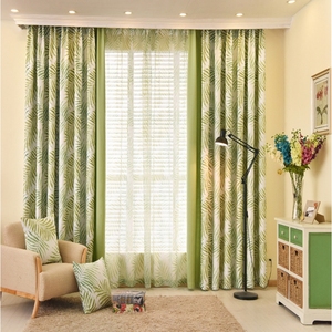De calidad superior de la hoja impreso cortinas para la habitación con cortinas - Product Image 4