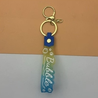 Porte-clés en caoutchouc souple PVC, Porte-clés en silicone, Lanière changeante de couleur, Bouteille de sable mouvant, Petit cadeau pendentif