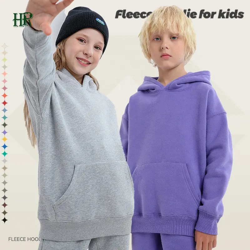 Trẻ em Bông đồng bằng hoodie trống áo thun áo fleeced trẻ em chàng trai cô gái Hoodies