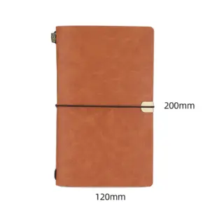 Útiles escolares A6 cuaderno de notas de reciclaje cuaderno de bocetos impreso personalizado diario de cuero PU suave con tarjetero de bolsillo diario de viajero