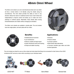 3ชิ้น/เซ็ตล้อรอบทิศทาง14113 48มม. สำหรับ <span class=keywords><strong>LEGO</strong></span> NXT และเซอร์โวมอเตอร์ - Product Image 4