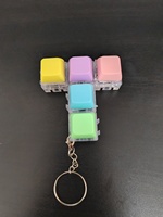 New Arrival Plastic Keycap Clicker Fidget Toy Detachable Building Block Keychain with DIY Assemble and Stress Relief Function