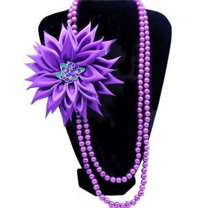 Attrayant magique <span class=keywords><strong>Afro</strong></span> filles perle fleur collier émail métal violet africain DST NCNW sororité collier - Product Image 1