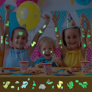 Tatuaggi temporanei per bambini Glow In The Dark stile misto Cartoon Tattoo Luminous Mermaid Butterfly Animal Dinosaur - Product Image 2