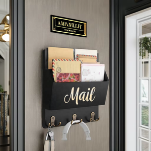 Montato a <span class=keywords><strong>parete</strong></span> <span class=keywords><strong>in</strong></span> <span class=keywords><strong>legno</strong></span> posta Organizer con 3 ganci doppi per lettere chiavi borse <span class=keywords><strong>in</strong></span> casa ingresso corridoio <span class=keywords><strong>legno</strong></span> porta lettere - Product Image 6