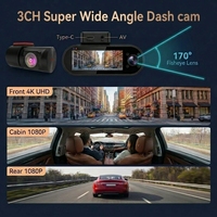 VIEVGUARB VS1125 Dash Cam Penglihatan Malam Rekaman Berulang Monitor Parkir 4K WiFi Sudut Lebar Depan dan Belakang Kabin
