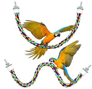 Đồ chơi chim mới thiết kế, đồ chơi dây nhiều màu, loại đồ chơi dây thun cho chim, phụ kiện cho vẹt Calopsita - Product Image 6