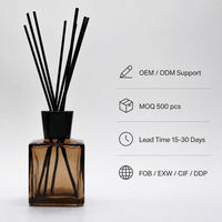 Flacon diffuseur carré en verre noir 100 ml avec bouchon à vis pour parfum, sérum de soin et aromathérapie