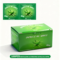 Coffret Cadeau Huile Nourrissante pour Ongles 100 Pièces/Boîte – 6 Saveurs, Anti-Vergetures, Soin des Cuticules, Lingettes Huileuses pour Ongles