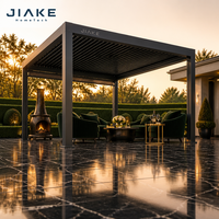 Pergola en aluminium Jiake 6063-T5 avec toit à lames motorisées pour villa de luxe, jardin, patio, espace de vie extérieur, gazebo, pavillon