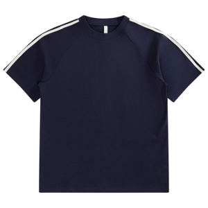 Camiseta raglán de algodón puro 240gsm manga corta con cinta de contraste - Product Image 1