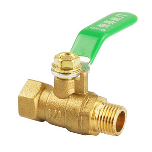 Robinet à bille JIN à filetage interne et externe 1/4 po en bronze, type interrupteur, pour utilisation industrielle pneumatique - Product Image 2