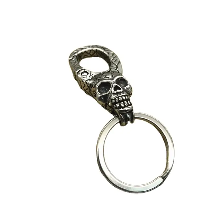 High Quality Custom stainless steel Nickel free Cartoon 3D Metal pirate skeleton Keychain