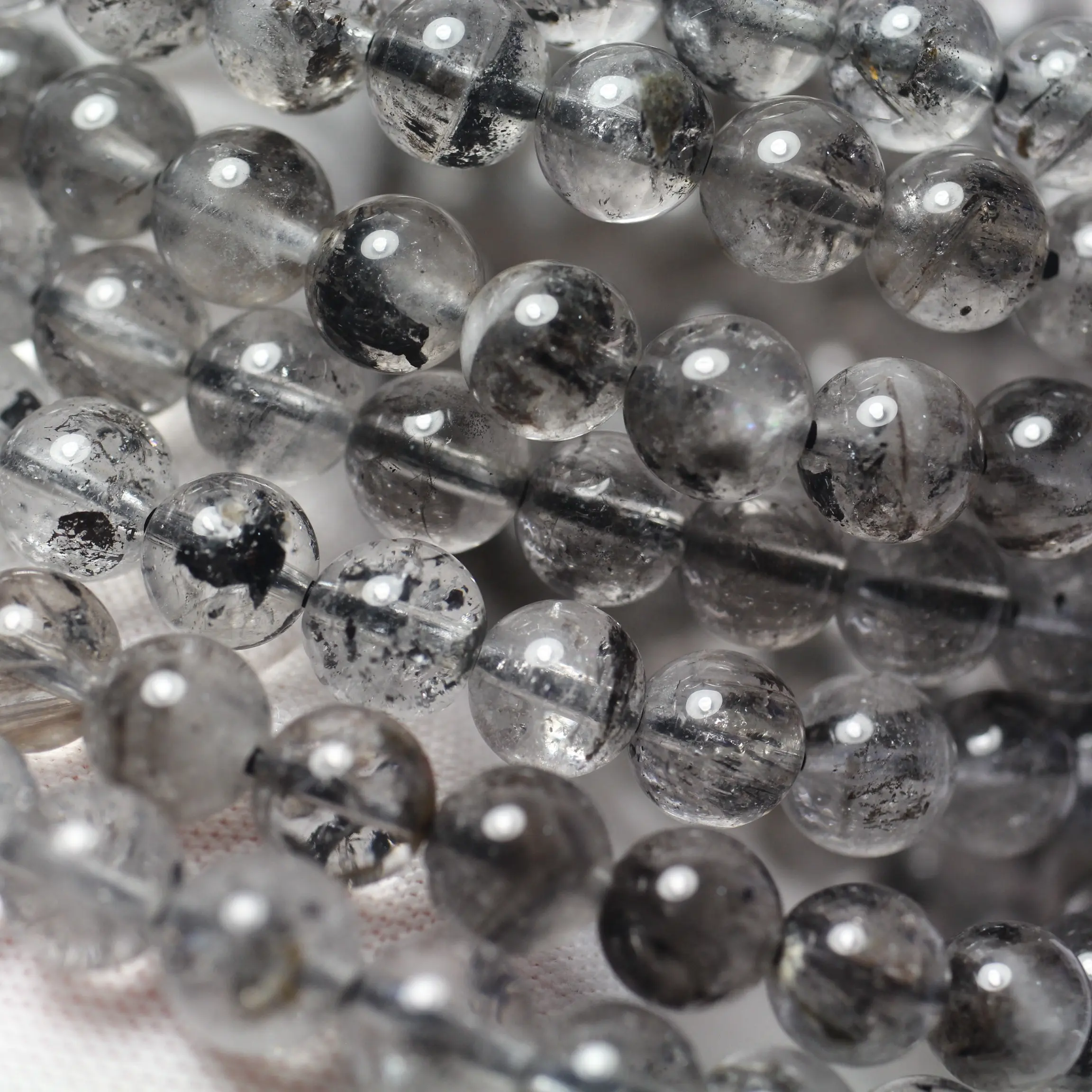 Großhandel natürliche Herkimer Diamond Himalaya Energie Quarz glatte runde lose Perlen Edelstein für die Schmuck herstellung