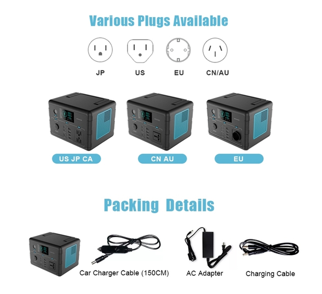 500W 25000mAh Portable Rechargeable Power Station with 110V/220V AC Output Multifunctional Emergency Power Supply