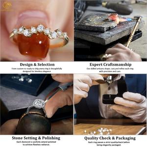 Bague de fiançailles et de mariage en or blanc massif 10K 14K 18K avec diamant de laboratoire Gia Igi Cvd HPHT personnalisé pour femmes - Product Image 3