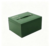 Boîte cadeau en cuir vert, papier MDF, matériaux recyclés écologiques, pour le rangement de parfums et de cosmétiques, avec fermeture magnétique en carton ondulé