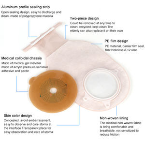 <span class=keywords><strong>Bolsa</strong></span> <span class=keywords><strong>de</strong></span> Ostomía Drenable <span class=keywords><strong>de</strong></span> 70 mm para Colostomía <span class=keywords><strong>de</strong></span> <span class=keywords><strong>Dos</strong></span> <span class=keywords><strong>Piezas</strong></span> Placa Base Hidrocoloide Adhesiva Fabricante OEM <span class=keywords><strong>de</strong></span> Bolsas para Estoma - Product Image 2