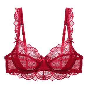 Soutien-gorge en dentelle transparente blanche, coupe trois quarts, lingerie féminine, usage quotidien - Product Image 4