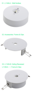 Plafonnier LED mural en plastique blanc froid 2,5W personnalisé en usine, batterie Ni-Cd, garantie 3 ans, pour bâtiment