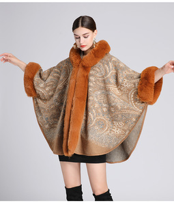 Elegante cappotto invernale con cappuccio in pelliccia di visone finto scialle caldo - Product Image 6