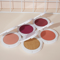 Maquillage de marque privée faites votre propre marque visage poudre pressée visage fard à joues mat miroitant palette fard à joues