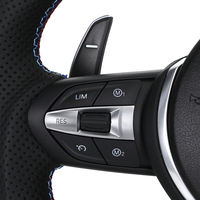 Volant de voiture sport en cuir personnalisé pour les modèles de la série 3 et de la série F - Couleur et surpiqûres personnalisées, affichage LED