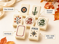 Tuiles de Mahjong américaines personnalisées « Boussole d'automne » pour soirées de jeu en famille, divertissement en club et vente au détail de cadeaux