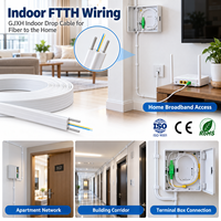 Kabel Fiber Drop Tipe Bow UKCC GJXH 1 2 4 Core untuk Kabelan Rumah FTTH dan Jaringan Gedung