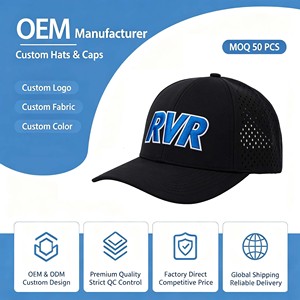 หมวกกอล์ฟ OEM กันน้ำ แห้งเร็ว ระบายอากาศได้ดี พร้อมเชือกผูก ปรับแต่งโลโก้แบรนด์ ป้ายทอภายใน แผงหลังตัดด้วยเลเซอร์ สำหรับนักกอล์ฟ - Product Image 1