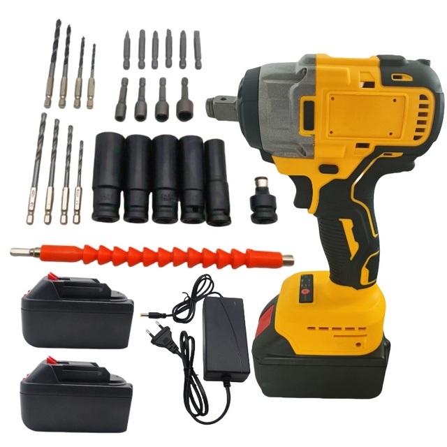 Tool Set 21V 350N.m High-Torque Cordless Impact Wrench Brushless Lithium Battery Power Tools for Industrial & DIY Use
